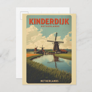 Kinderdijk Holland Netherlands WindMills gifts Postkarte