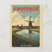 Kinderdijk Holland Netherlands WindMills gifts Postkarte (Vorderseite)