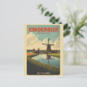 Kinderdijk Holland Netherlands WindMills gifts Postkarte (Stehend Vorderseite)