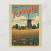 Kinderdijk Holland Netherlands WindMills gifts Postkarte (Vorderseite)
