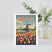 Kinderdijk Holland Netherlands WindMills gifts Postkarte (Stehend Vorderseite)