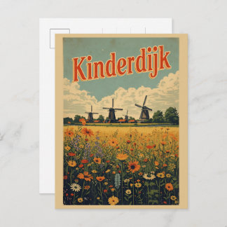 Kinderdijk Holland Netherlands WindMills gifts Postkarte
