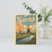 Kinderdijk Holland Netherlands WindMills gifts Postkarte (Stehend Vorderseite)