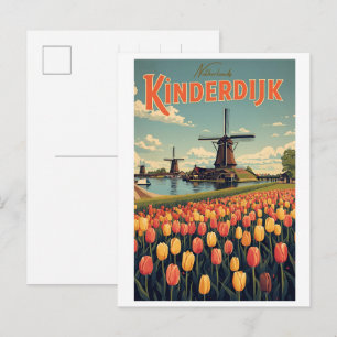 Kinderdijk Holland Niederlande Windmühlen Geschenk Postkarte
