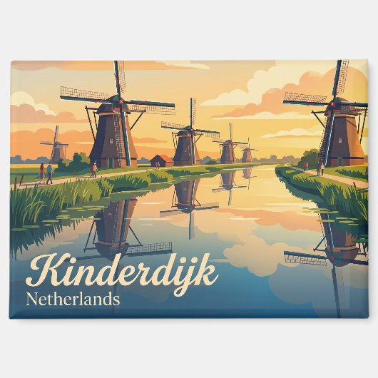 Kinderdijk Niederlande Magnet (Vorderseite)