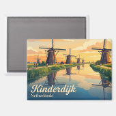 Kinderdijk Niederlande Magnet (Vorderseite/Rückseite)