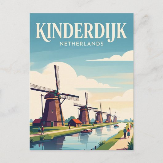 Kinderdijk Niederlande Postkarte (Vorderseite)