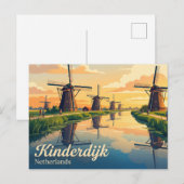 Kinderdijk Niederlande Postkarte (Vorne/Hinten)