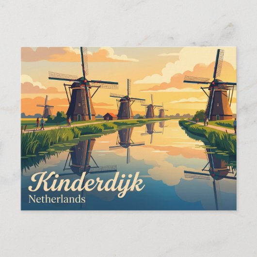 Kinderdijk Niederlande Postkarte (Vorderseite)