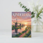 Kinderdijk-Radrunde Niederlande Postkarte (Stehend Vorderseite)