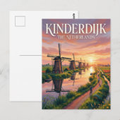 Kinderdijk-Radrunde Niederlande Postkarte (Vorne/Hinten)