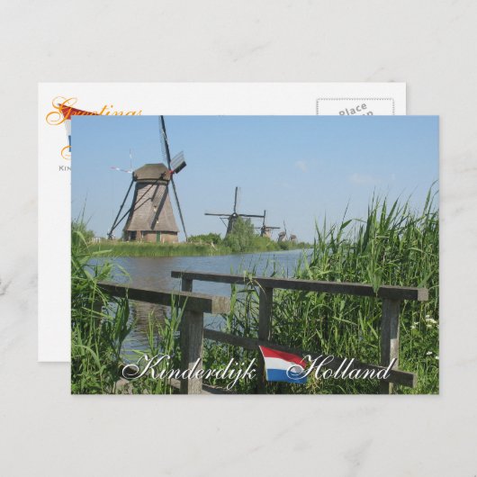 Kinderdijk Windmills Holland Postcard Postkarte (Vorne/Hinten)