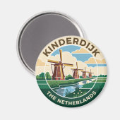 Kinderdijk-Windmühlen Niederlande Magnet (Vorderseite/Rückseite)