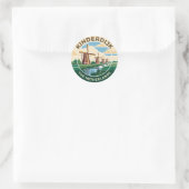 Kinderdijk-Windmühlen Niederlande Runder Aufkleber (Tasche)