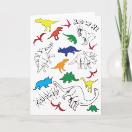 Kinderdinosaurier-Geburtstags-Karte Dankeskarte