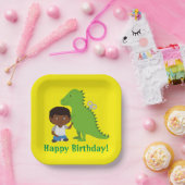 Kinderdinosaurier-Party (afroamerikanisch) Pappteller (Party)