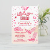 Kinderdisco Cowgirl Geburtstagsparty Einladung (Stehend Vorderseite)