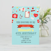 Kinderdoktor Invitation Einladung (Stehend Vorderseite)