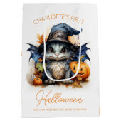 Kinderdrache für Wasserfarben - individuelles Hall Mittlere Geschenktüte (Rückseite)