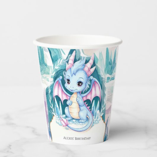 Kinderdrache zum Geburtstag Pappbecher (Vorderseite)