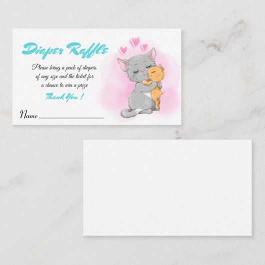 Kinderduschaktivität Windeln Raffle Ticket niedlic (Vorne/Hinten)