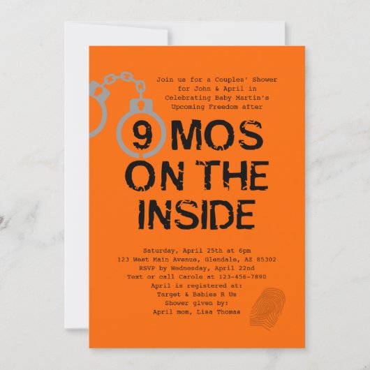 Kinderdusche 9 Monate im Freien Einladung (Vorderseite)