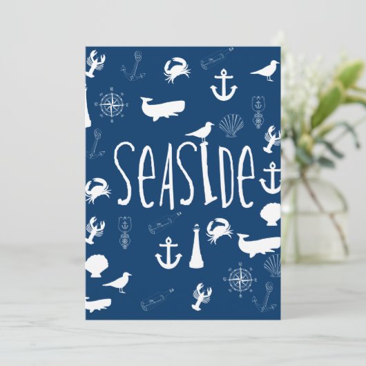 Kinderdusche am Meer Einladung (Stehend Vorderseite)