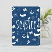 Kinderdusche am Meer Einladung (Stehend Vorderseite)