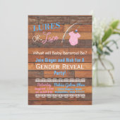 Kinderdusche aus Leder oder Lederholz Einladung (Stehend Vorderseite)