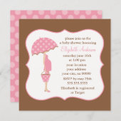 Kinderdusche aus Pink Pregnant Mama Einladung (Vorne/Hinten)