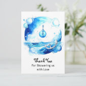 Kinderdusche aus verankerter Liebe Dankeskarte (Stehend Vorderseite)