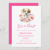 Kinderdusche & Blume Einladung (Vorne/Hinten)