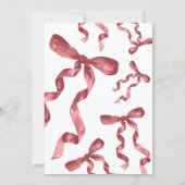 Kinderdusche Burgundy Bow Einladung (Rückseite)