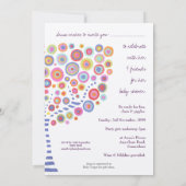 Kinderdusche Circle Tree Retro individuelle Einlad Einladung (Rückseite)