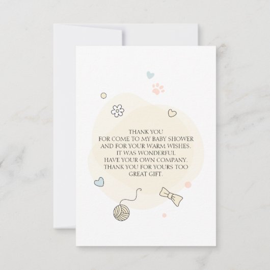 Kinderdusche Dankeskarte (Rückseite)