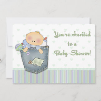 Kinderdusche Denim Green Einladung