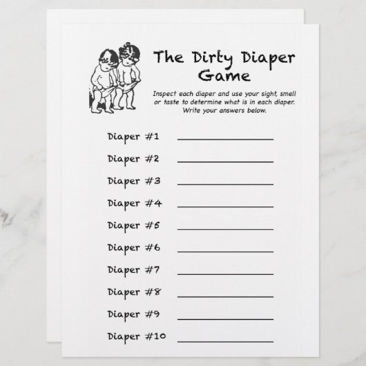 Kinderdusche Dirty Diaper Spiel (Vorne/Hinten)