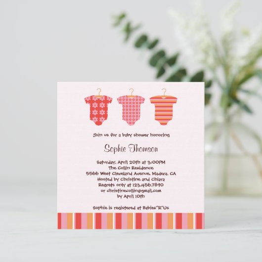 Kinderdusche Einladung (Stehend Vorderseite)