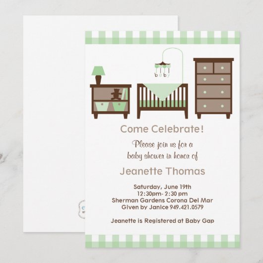 Kinderdusche Einladung (Vorne/Hinten)