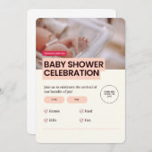 Kinderdusche 🎉 👶 einladung (Vorne/Hinten)