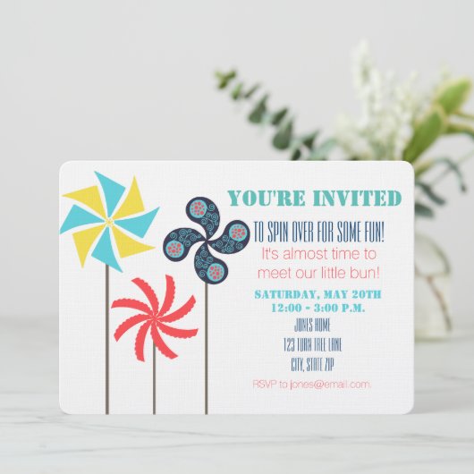 Kinderdusche Einladung (Stehend Vorderseite)