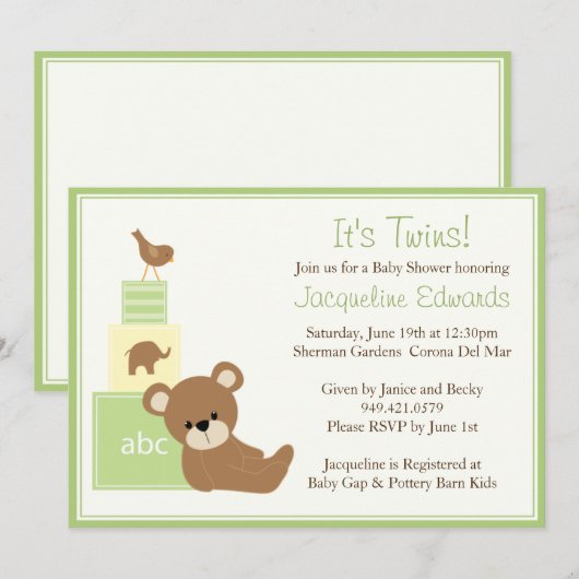 Kinderdusche Einladung (Vorne/Hinten)