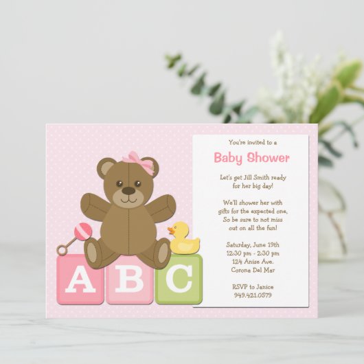 Kinderdusche Einladung (Stehend Vorderseite)