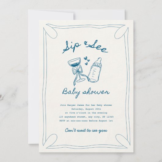 Kinderdusche Einladung (Vorderseite)