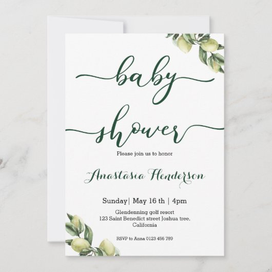 Kinderdusche Einladung (Vorderseite)