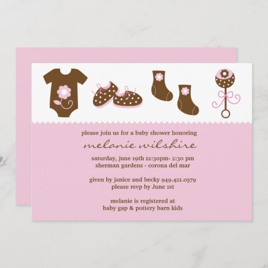 Kinderdusche Einladung (Vorne/Hinten)