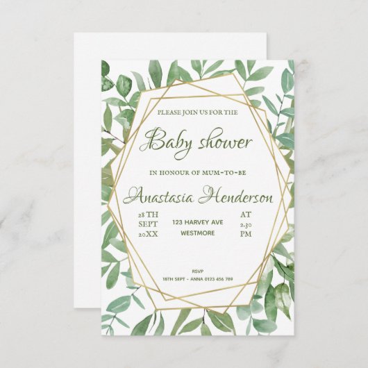 Kinderdusche Einladung (Vorne/Hinten)