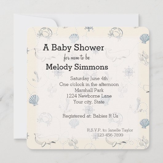 Kinderdusche Einladung (Rückseite)