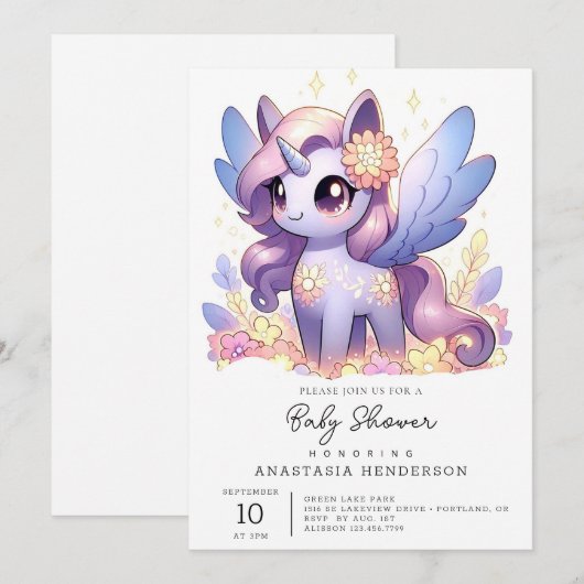 Kinderdusche Einladung (Vorne/Hinten)