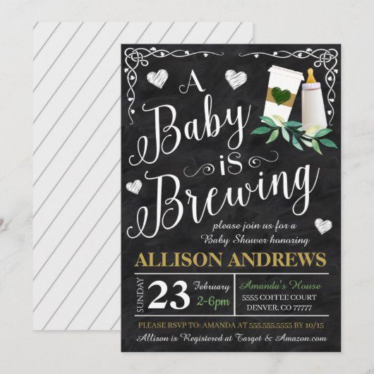 Kinderdusche Einladung (Vorne/Hinten)